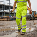 Premium Hi-Vis Yellow Waterproof Overtrousers with Enhanced Breathability and Comfort Features