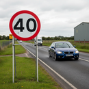 Premium 40mph Quick Fit Temporary Sign Face Dia. 670mm for Roadworks Safety - High-Quality Professional Grade for Industrial and Commercial Applica...