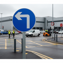 High-Performance Left Ahead Only Sign for T-Junctions - Durable Reflective Material on Composite Backing