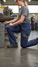 Premium Ladies Polycotton Trousers with Elastic Waistband, Multiple Pockets, and Durable Construction