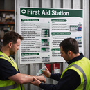 First Aid Station – 1200mm x 680mm – Durable Correx Plastic – Workplace Safety