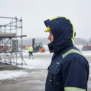 Premium Flame Resistant Multinorm Winter Hood with Helmet Fit, Heat Insulation, and Reflective Details for Enhanced Safety