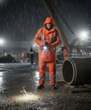 Professional Multi Fire Retardant Hi-Vis Anti-Static Waterproof Parka Jacket with Concealed Zip, Ventilation, and Flame Protection