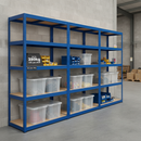 Premium Shelving Units with 8x 60L Plastic Storage Boxes - 2130mm High