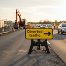 Premium Diverted Traffic Rotating Arrow Sign 1050x450mm with Adjustable Pivot Point for Quick Deployment