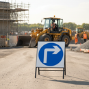Premium Turn Right Ahead Road Sign - 750mm Square, Engineer Grade Reflective Design for Traffic Notification