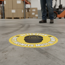 Premium Safety Floor Sign - Attention Hard Hats Required, Slip Resistant, Durable, High Visibility for Workplace Safety