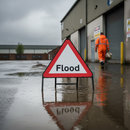 Premium 750mm Flood Road Sign - Engineer Grade Retroreflective Metal Construction for Safety and Visibility