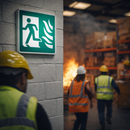 Emergency Exit Sign – Running Man Left with Flames – Safety Compliance