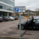 Premium Permit Holders Only Parking Sign - Customizable Directional Options and Compliance with TSRGD Guidelines