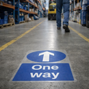 One Way Floor Graphic Safety Sign – 400mm x 600mm – Polycarbonate – Industrial Use