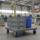 80mm Heavy Duty Swivel Bolt Hole Castor with Blue Elastic Nylon Centre