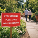 Pedestrian Direction Sign – 600mm x 450mm – Rigid Plastic – Indoor/Outdoor