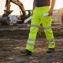 Premium High Visibility Combat Trousers with Teflon Coating, Durable Twill, and Reflective Piping for Enhanced Safety