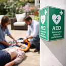 AED Emergency Defibrillator Sign – 150mm x 200mm – Rigid Plastic – Indoor/Outdoor