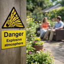 Danger Explosive Atmosphere Sign – 1mm Rigid Plastic – Indoor/Outdoor Safety