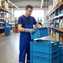 Premium Euro Containers - Blue - Robust and Stackable Design