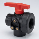 1in BSP Female 3-Way T Port Polypropylene Ball Valve, 16 Bar (view 2)
