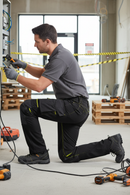 Premium Slim Fit Stretch Work Trousers with Water-Repellent Fabric and Knee Pad Pockets for Maximum Comfort and Flexibility