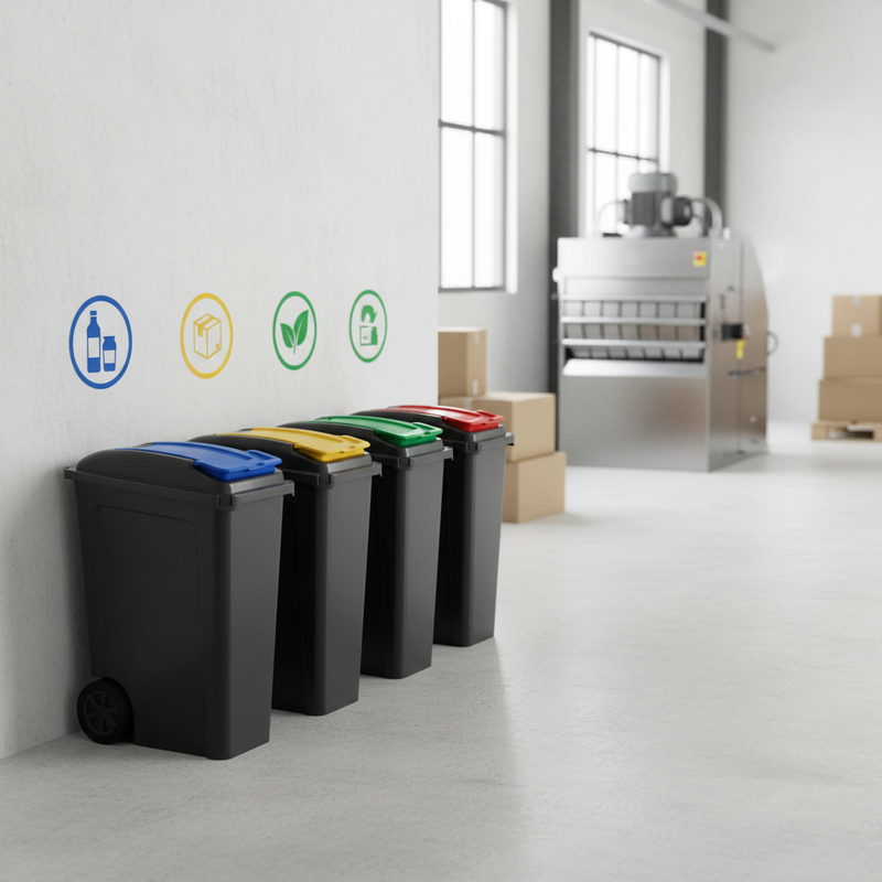 4x 25L Slimline Heavy Duty Recycling Bin with Flip Lid - Multi-Colour