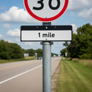 Premium 1 Mile Supplementary Sign Plate with RA1 Reflective Vinyl - 870x275mm for EnduraSign Frame