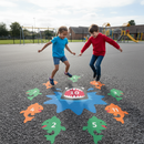 Premium Shark Game Playground Marking - Durable Thermoplastic with Colorful Fish Targets for Fun Learning Activities