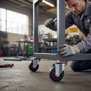 80mm Heavy Duty Braked Swivel Plate Castor with Nylon Centre and Roller Bearing