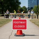 Premium Footway Closed Cone Sign for Pedestrian Safety - Lightweight, Scratch Resistant, and Easy to Store