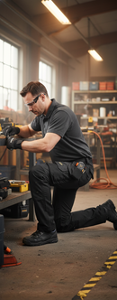 Premium Stretch Slim Fit Work Trousers with Cordura Reinforcement and Knee Pad Pockets for Enhanced Comfort and Durability