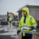 Premium High-Performance Hi-Vis Rain Jacket - Waterproof, Windproof, Fleece-Lined Collar for Extreme Weather Protection