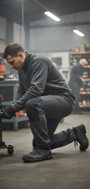 Premium Fleece Jogging Trousers with Zip Pockets, Elastic Waist, and Knee Pad Pocket for Comfort and Durability
