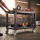 75mm Heavy Duty Swivel Plate Castor with Twin Wheels - 100Kg Capacity