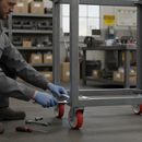 100mm Swivel Plate Heavy Duty Castor with Red Polyurethane Wheels