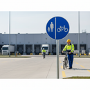 Professional Post Mounted Cyclist Directional Sign - Keep Right for Pedestrians and Cyclists with Durable Reflective Surface