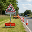 Premium Grass Cutting Roll Up Supplementary Plate for Work Zone Safety - Durable and Easy to Attach