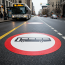 Premium Preformed Thermoplastic Road Marking - No Buses Sign for High Traffic Areas