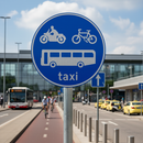 Professional Post Mount Sign for Buses, Bikes, Motorbikes and Taxis - 953B Variant with Supplementary Plate Options