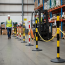 Professional Post and Chain Support System - Versatile Colors for Crowd Control and Area Segregation