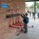 Premium Wall-Mounted Scooter Rack - 6 Space Galvanised Steel with Locking System for Secure Storage