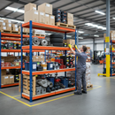 Premium Heavy Duty Garage Shelving - 2200mm High - 500kg Capacity - Blue & Orange