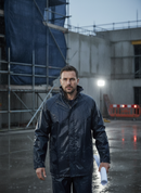 Premium Lightweight Nylon Jacket with Concealed Hood, Zip Front, and Drawcord for Enhanced Comfort and Utility