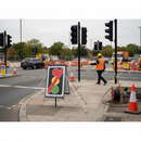 Premium Traffic Lights Not In Use Roll-Up Sign for Road Safety, Durable Galvanised Steel Frame, Lightweight and Portable Design