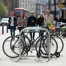 Premium Heavy Duty Transport Bike Stand with Low Level Signage Plate for Public Areas
