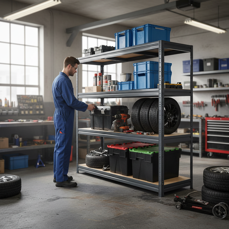 Premium Heavy Duty Garage Shelving - 1770mm High - 600kg Capacity - Grey