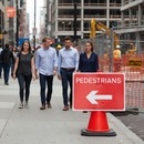 Premium Pedestrians Arrow Left Cone Sign for Clear Direction, Lightweight and Tear Resistant Design for Easy Transport and Storage