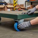 125mm Fixed Plate Castor with Blue Elastic Nylon Centre