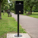 Steel Post-Mounted Litter Bin – 30 Litre Capacity, Vandal Resistant