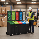Premium 82L Recycling Bin with Removable Lid and WRAP Compliant Labels for Office Waste Management