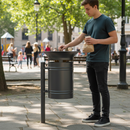 Premium Outdoor Litter Bin with 40L Capacity, Flared Top Design for Green Spaces and Public Areas