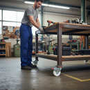 100mm Braked Swivel Plate Castor with White Nylon Wheel and Roller Bearing